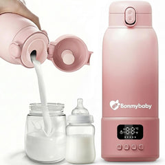 PRO Smart Portable Baby Bottle Warmer for Milk & Water Cozy Care | 500ml Large Capacity | 16,000mAh Long Lasting Power | 45W Ultra-Fast Charging | Precise Heating | Deep Cleaning Brush | Dream Pink