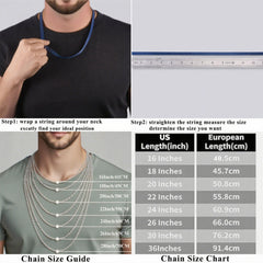 Avotto 925 Sterling Silver Chain for Men 2.5mm Mens Silver Chain Necklace Rope Chains Neckalce for Men Boys Kids Teen Boys Valentines Jewelry Gifts 18 Inch