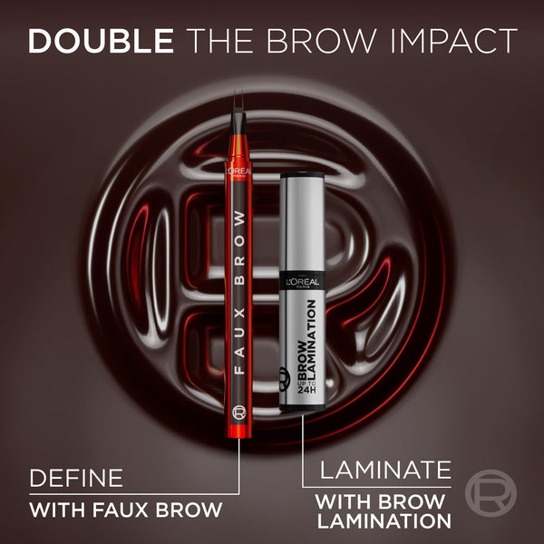 L'Oréal Paris Infallible Faux Brow, Double Brush Tip Brow Tint Pen, Natural Finish, Waterproof, Transfer and Smudge-Resistant, Shaping Brows for up to 48 hours, Shade: Dark Blonde