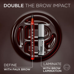 L'Oréal Paris Infallible Faux Brow, Double Brush Tip Brow Tint Pen, Natural Finish, Waterproof, Transfer and Smudge-Resistant, Shaping Brows for up to 48 hours, Shade: Dark Blonde