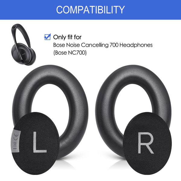 Replacement Ear Pads for Bose NC700 Noise Cancelling Headphones, Upgrade Protein Leather Earpad Cushions for Bose 700 Over-Ear Headset (Black)