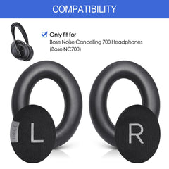 Replacement Ear Pads for Bose NC700 Noise Cancelling Headphones, Upgrade Protein Leather Earpad Cushions for Bose 700 Over-Ear Headset (Black)