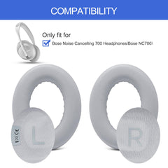 Replacement Ear Pads for Bose NC700 Noise Cancelling Headphones, Upgrade Protein Leather Earpad Cushions for Bose 700 Over-Ear Headset (Silver)