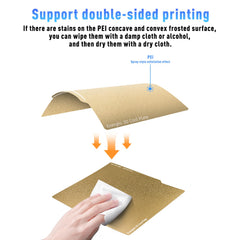 257 * 257mm A1 PEI Build Plate Double Sided Smooth Textured Heated Bed,Flexible Removable Spring Bed Plate for Bambu Lab A1/X1/X1C/X1E/P1P/P1S 3D Printer