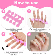 24 Pcs Toe Separators for Nail Varnish, Soft Sponge Toe Separators for Pedicure Manicure Polishing Coating Nail Polish Beauty Accessories Pink