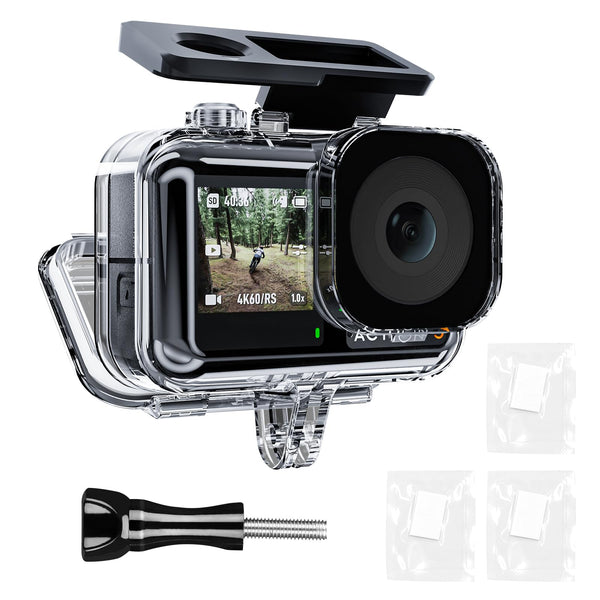 TELESIN Waterproof Case for DJI Osmo Action 5 Pro Action 4/3 Camera Underwater Housing Housing Cage Support 45M Deep Diving Snorkeling with Quick Release Mount Screw Accessories