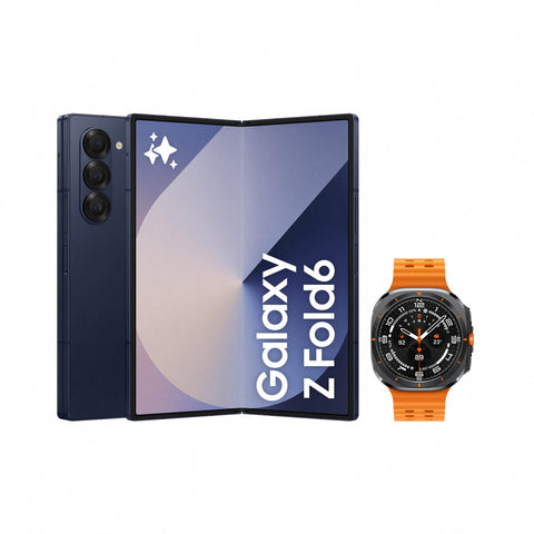 Samsung Galaxy Z Fold6 AI Smartphone, Unlocked Android Smartphone, 1TB Storage, Navy and Watch Ultra, Smart Watch, Dark Grey (UK Version)