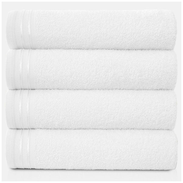 GC GAVENO CAVAILIA Large Towels Bath Sheet - Highly Absorbent Egyptian Cotton Towel Set - 4 Pack Extra Soft Large Bath Towel White - Quick Dry Bath Sheets - 450 GSM Washable Towels, 75X135 Cm