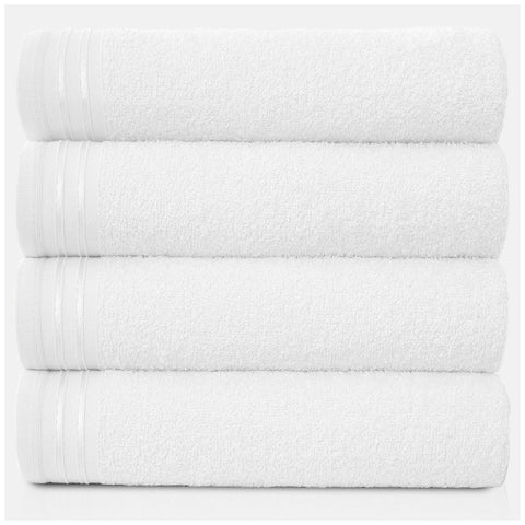 GC GAVENO CAVAILIA Large Towels Bath Sheet - Highly Absorbent Egyptian Cotton Towel Set - 4 Pack Extra Soft Large Bath Towel White - Quick Dry Bath Sheets - 450 GSM Washable Towels, 75X135 Cm