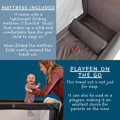 BabyDan Extra Large Travel Cot, 60x120cm (Baby Playpen) - Versatile Comfort for Your Baby's Sleep and Play