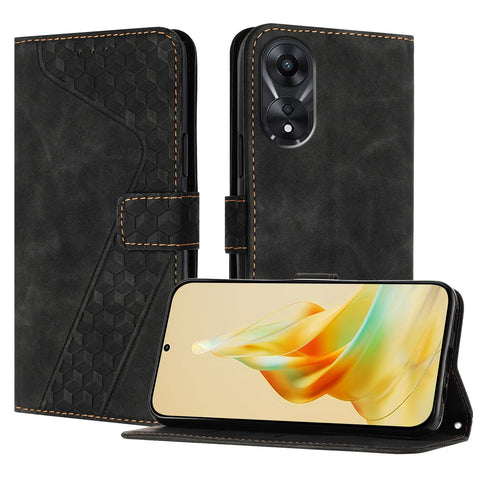 OKZone Compatible With OPPO A78 4G Case, Wallet Case PU Premium Leather with Card holder Slots Magnetic Shockproof Protect Flip Cover Bookstyle Phone Cases Cover(Black)
