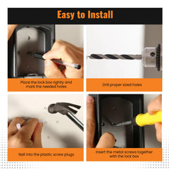 D&S London Safeguard Key Safe – Extra-Large Police Approved Lock Box for Outdoor Use, Wall-Mounted, 4-Digit Combination, Waterproof Alloy Body, Police Approved Key lock box for Home, Airbnb, Garage