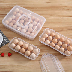 DHYLRICHER 2 Pack Modern Transparent Plastic Egg Trays, Rectangular, Holds 36 Eggs, Fits 18x2 Eggs, Sturdy, Freezer Safe, Hand Wash Only