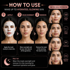 10pc Glass Skin Bio-Collagen + Hyaluronic Acid Hydrogel Face Mask