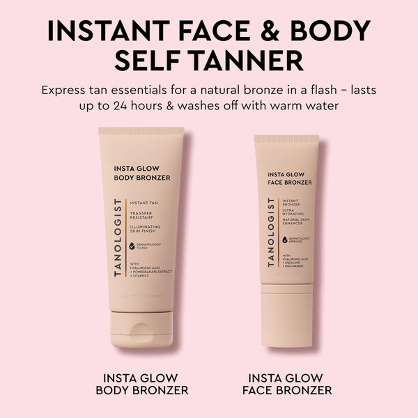 Tanologist Insta Glow Illuminating Instant Body Bronzer, Dermatologist Tested, Buildable Bronze Glow, Light Reflecting Particles, Transfer Proof & Water Resistant, Flawless Finish, 170ml