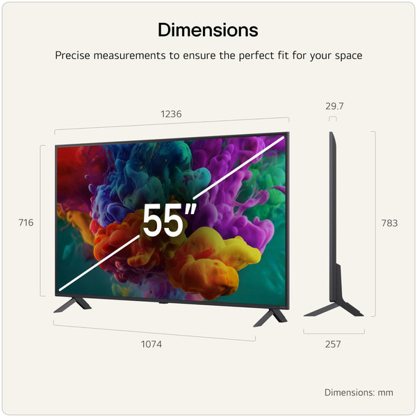 LG 55QNED85B6B QNED Evo MiniLED AI 4K Smart TV QNED85, α8 Processor Gen3, 120Hz, VRR 144Hz, Dolby Vision, Filmmaker Mode™, FreeSync Compatible, AMD, Google Cast, Model Year 2026