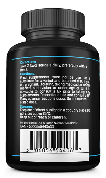 Omega 3 Fish Oil Capsules High Strength - 2,000mg Daily Serving - 33:22 EPA/DHA - 120 Softgel Capsules - SS Sport Supplies