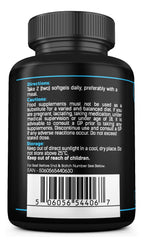 Omega 3 Fish Oil Capsules High Strength - 2,000mg Daily Serving - 33:22 EPA/DHA - 120 Softgel Capsules - SS Sport Supplies