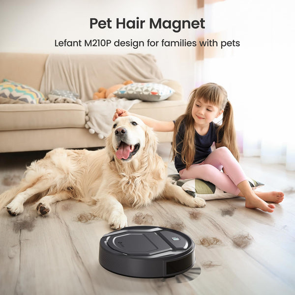 Lefant M210P Robot Vacuum Cleaner, Featured Carpet Cleaner Small Robot 7.8cm Thin 28cm DIA, Robotic Vacuum Alexa Voice Control Self-Charging Ideal for Pet Hair Hard Floor and Carpet