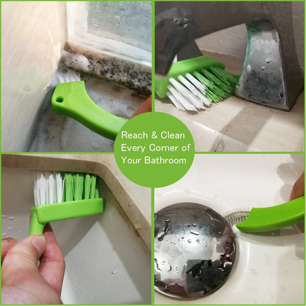 Enyoir Tile Joint Brush 4 in 1 Joint Scrubber Multifunction Kitchen Bathroom Cleaning Brush Grout Mould Cleaner Brush Green