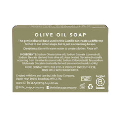 Little Soap Olive Oil Soap Bar - Vegan, Cruelty Free, No SLS or Parabens, Mediterranean Range, Bar of Soap Perfect for Sensitive Skin, Natural Eco Friendly Body & Hand Soap, 100g (Olive)