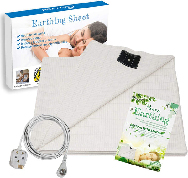 Earthing Bed Sheet with 15ft Cord for Grounding(27 * 52 inch), C