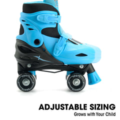 Xootz Kids Quad Skates, Beginner Adjustable Roller Skates Boys, Blue/Black