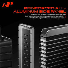 A-Premium Engine Coolant Radiator with Transmission Oil Cooler Compatible with Jeep Wrangler 87-95 97-06, TJ 97-06, 2.4L 2.5L 4.0L 4.2L, Automatic Transmission, Replace# 1682, 52080183AC