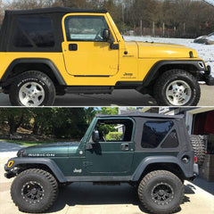 Tonsya 2 in 1 Full Amber white Led Light Black Smoked Lens kit Compatible With 1997-2006 Jeep Wrangler TJ Assembly Replacement Front Bumper Passenger Side Marker Turn Signal& Daytime runnning Lamp