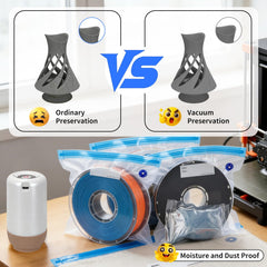 JAOUI 3D Printer Filament Storage Bags Vacuum Sealed Kit, 30 Pack Filament Storage Bags (30x34cm) with Electric Pump, Desiccants and Sealing Clips, Filament Vacuum Storage Kit for Keeping Filament Dry