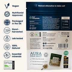 Feel Complete | 800g Fine & Dry Celtic Sea Salt | No Need To Grind | Organic Approved | Essential Minerals & Electrolytes | Natural Alternative To Table Salt | Lab Tested
