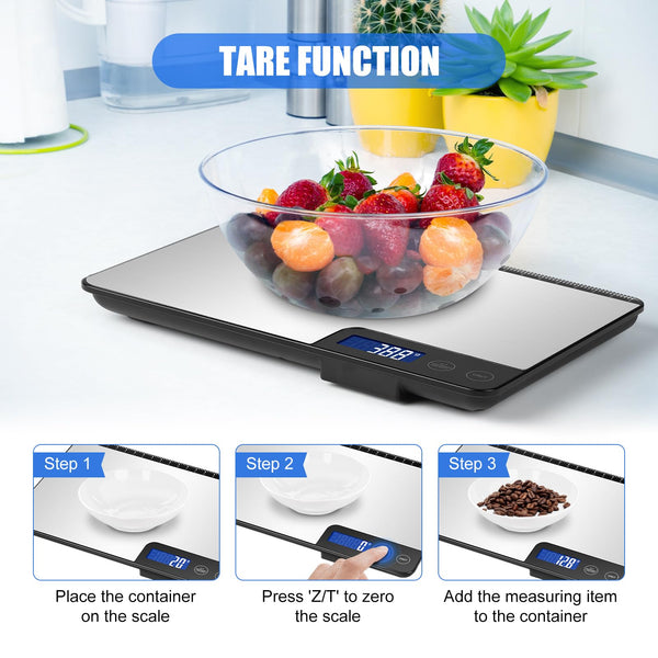 Large Digital Kitchen Scales 15kg, Precision Food Weighing Scale with 1g Accuracy, Optimized Auto Shutdown (3, 10 & 60 Mins), LCD Display, Grams & Oz, Ideal for Home Use, Cooking & Baking