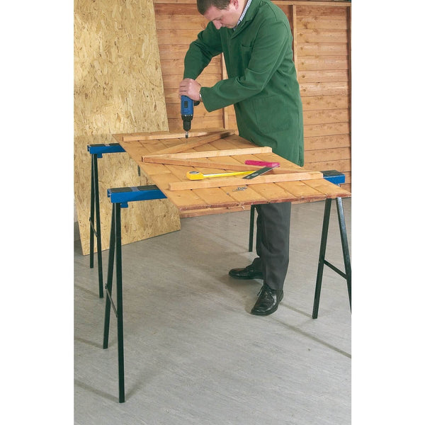 Draper 52072 Fold Down Trestles, 1000mm x 800mm, Pair , Blue