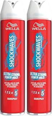Wella Shockwaves Ultra Strong Power Hold Hairspray, 250ml (Pack of 2)