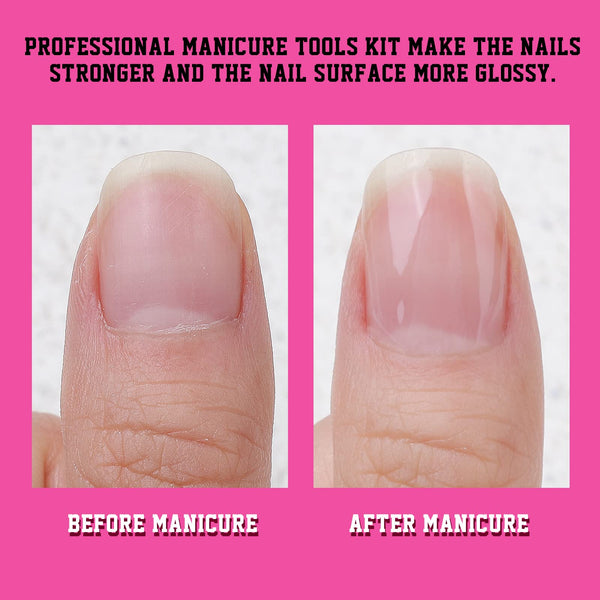 Nail Buffers and Files, FANDAMEI Manicure Tools Kit with 3PCS Nail File, 2PCS Nail Buffer, Rectangular Nail Buffer Block, Cuticle Nippers, Cuticle Pusher, Cuticle Peeler. Cuticle Oil and Nail Brush