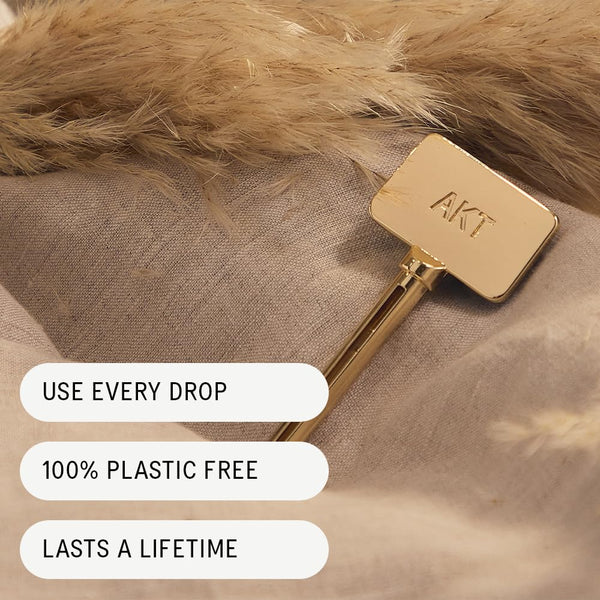 AKT, THE ASSISTANT. Tube squeezer key — The key to ZERO WASTE. 100% PLASTIC FREE & RECYCLABLE — Squeeze out every last drop of your NATURAL DEODORANT BALM from AKT LONDON