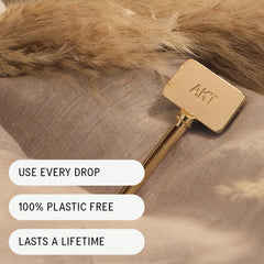 AKT, THE ASSISTANT. Tube squeezer key — The key to ZERO WASTE. 100% PLASTIC FREE & RECYCLABLE — Squeeze out every last drop of your NATURAL DEODORANT BALM from AKT LONDON