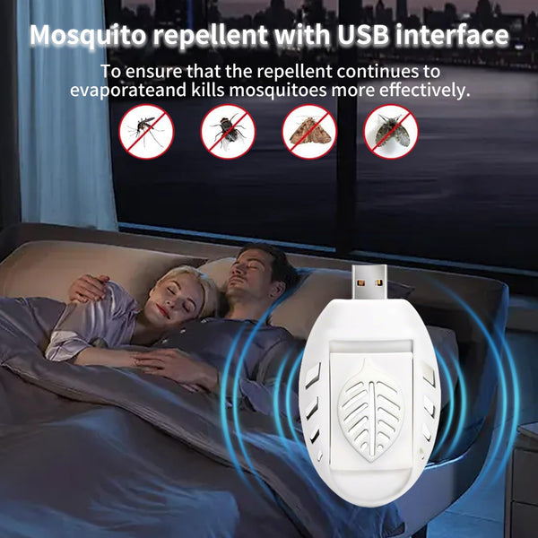 USB Mosquito Killer Electric Plug In, Bug Zapper & Insect Repellent Plug In Device with 30 Repellent Tab/lets, Portable Safety Summer Sleep Insect repellent,Mosquito Repeller for Indoor Outdoor (2PCS)