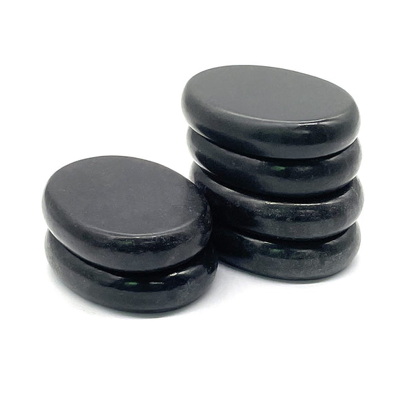 Hot Stones for Massage, 6 Pcs Hot Basalt Stone Massage Hot Rock Stones Set (2.36x3.15in), Heat Stones for Professional or Home Spa, Relaxing, Healing, Pain Relief