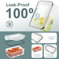 XJGQZ 30 Pcs Food Storage Containers with Lids Airtight, Leak proof Containers Set for Kitchen, Meal Prep, BPA-Free, PVC-Free Plastic, Microwave/Dishwasher Safe, Extra Labels & Pen