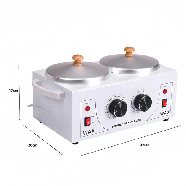Sanqiao Professional Wax Warmer, Double Hot Wax Pots for Painless Hair Removal, Women Men Domestic Hair Salon Wax Heater Pot with Handle, Adjustable Temperature (200W)