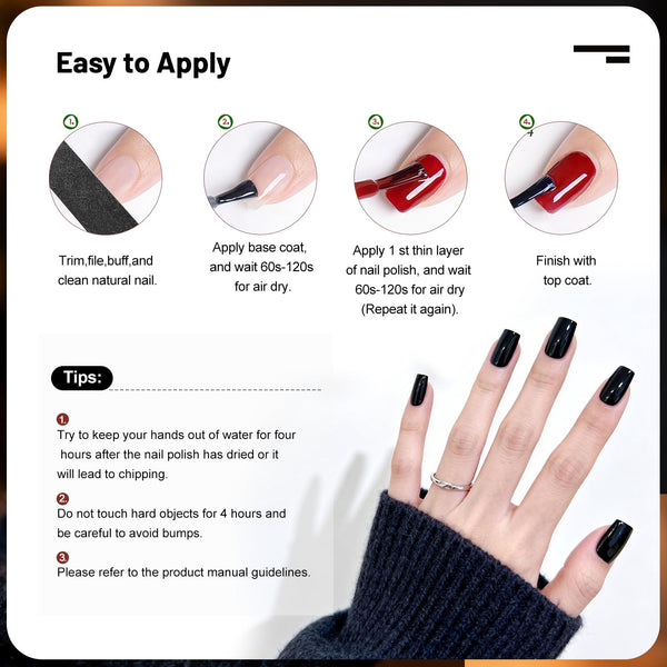 JODSONE Nail Polish Set & Nail Varnish Sets, 10 Colours with Base Coat & Top Coat, Quick Dry Solid & Glitter Nail Polish Kit for Home Salon DIY Manicure Nail Art, Gifts for Women & Girls