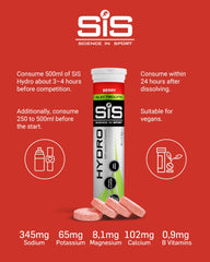 Science in Sport Hydro Electrolyte Tablets 20 pcs. Berry – Vegan & Gluten-Free, Ideal to Promote Hydration and Maintain Electrolytes Balance (Packaging May Vary)