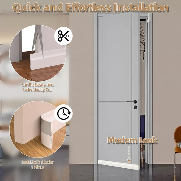 ESUFEIR 78"/2M Draft Excluder for Doors,Self Adhesive Draught Excluder for Bottom of Door,Silicone Draft Stopper Seal Strip for Soundproofing and Insulatuion,Black 78" L x2" W