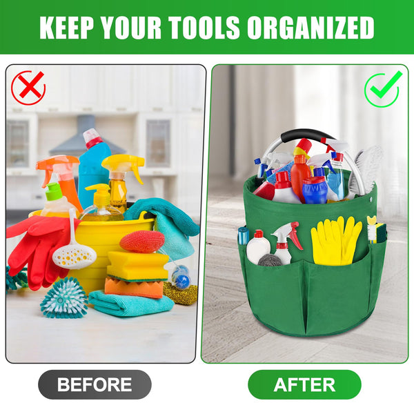 Bocaoying 17L Collapsible Cleaning Caddy, Waterproof Folding Organizer