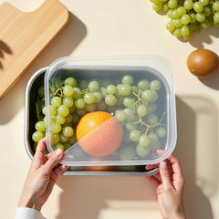 8 Pcs Large Stainless Steel Food Containers with Lids, Rectangle Food Storage Box Bulk, Stackable Meal Prep Container for Kitchen Restaurant Snack Buffet Fruits, Oven Freezer Safe, 32 x 26 x 7 cm