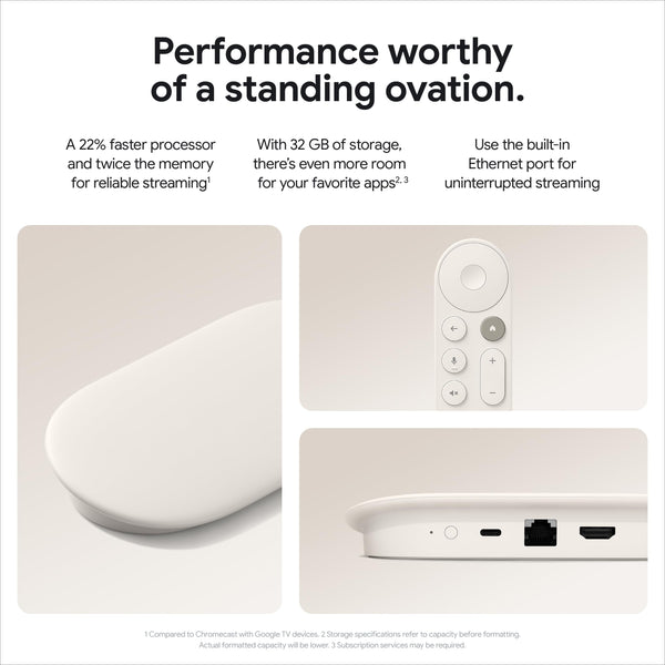 Google TV Streamer (4K) - Fast Streaming Entertainment With Voice Search Remote - Watch Movies, Shows, Live TV and Netflix in 4K HDR - Smart Home Control - 32 GB Storage - Porcelain