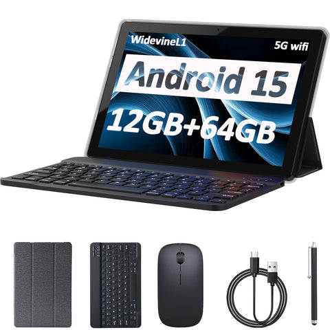 CUPEISI CP20PRO 10.1" Android 14, 8GB RAM+64GB ROM+1TB Expandable, 2 in 1 with Keyboard/Case/Mouse/Pencil, Black