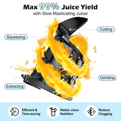 Juicer Machines with 5.8" Large Chute, 2-in-1 Cold Press Juicer for Whole Vegetables Fruits 400W, Masticating juicer Easy to Clean Juice Extractor Machine for Making Nut Mike, Juice, Premium Gray
