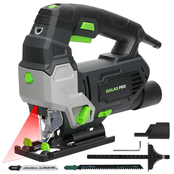 GALAX PRO Jigsaw, 800W 3000 SPM Jig Saw Tool, Max ±45° Bevel Cutting Angle, 6 Adjustable Speeds, 4-Position Orbital Action,Laser Guide, Max Cutting Capacity: 100mm Wood, 10mm Metal